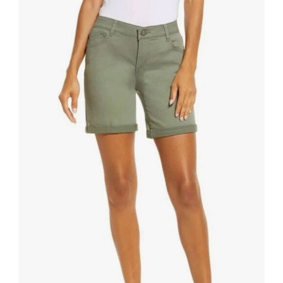 WIT & WISDOM Womens Size 00 'Ab' Solution Stretch Twill Shorts Olive Green. T - Picture 1 of 12